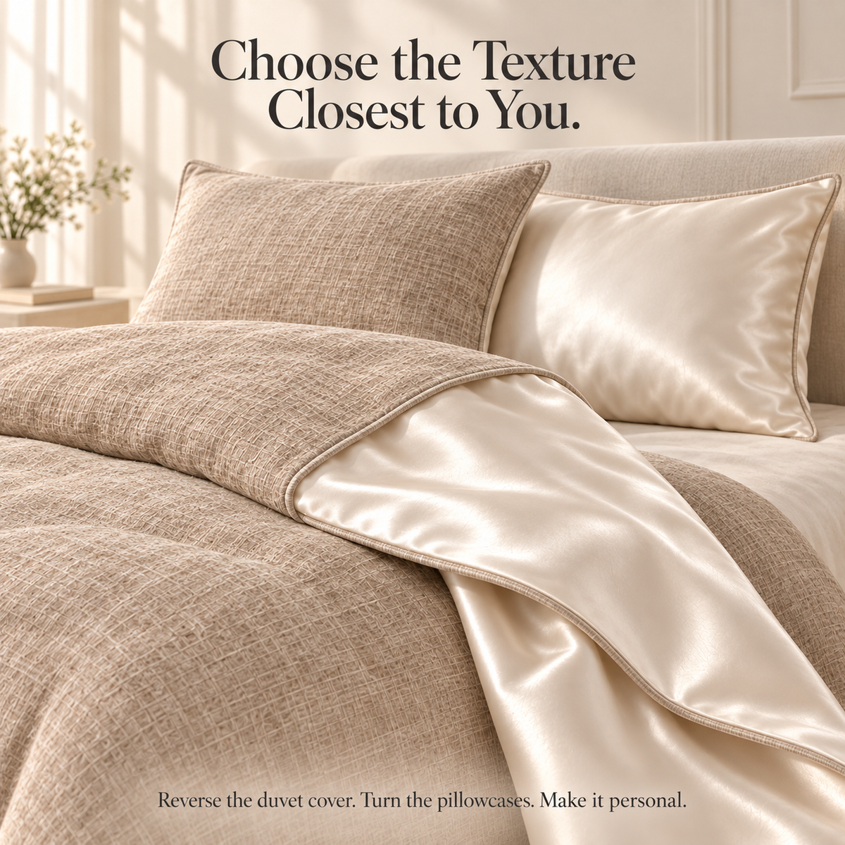 Weavlixa ™ Silk–Linen Reversible Sleep Set