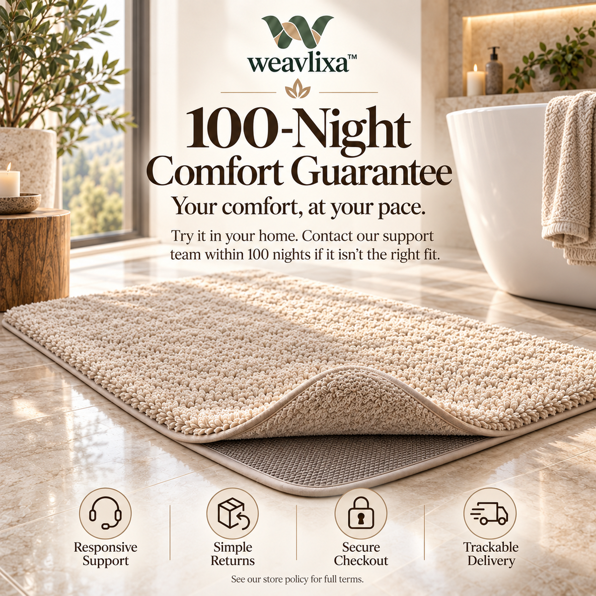Weavlixa™ Replaceable-Top Spa Bath Mat