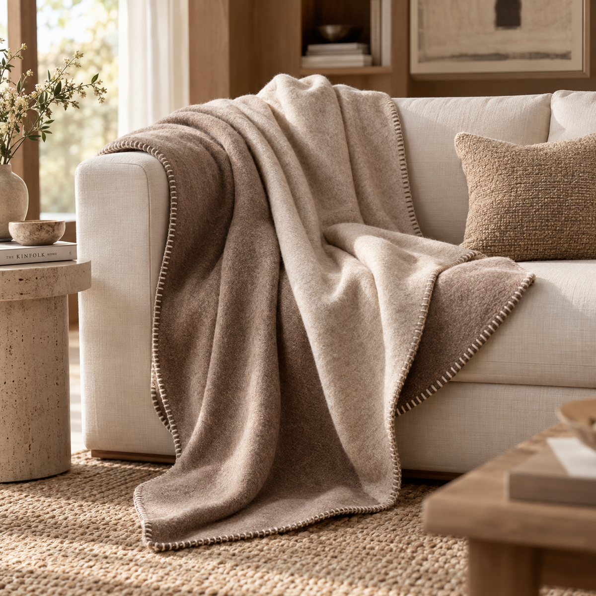 Weavlixa ™ Adjustable-Drape Cashmere Blend Throw