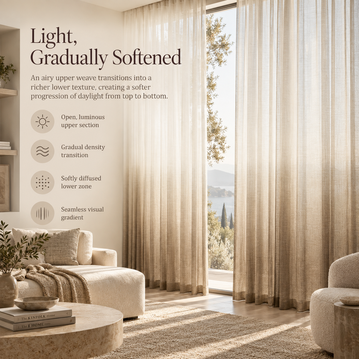 Weavlixa™ Ombré Light-Filtering Linen Sheers