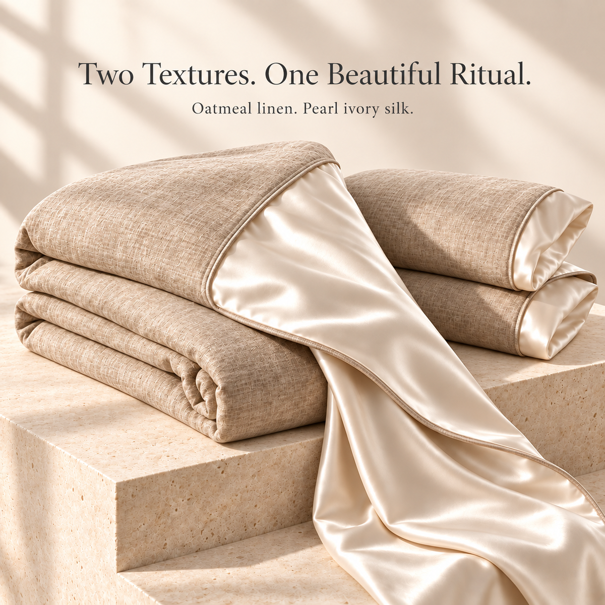 Weavlixa ™ Silk–Linen Reversible Sleep Set