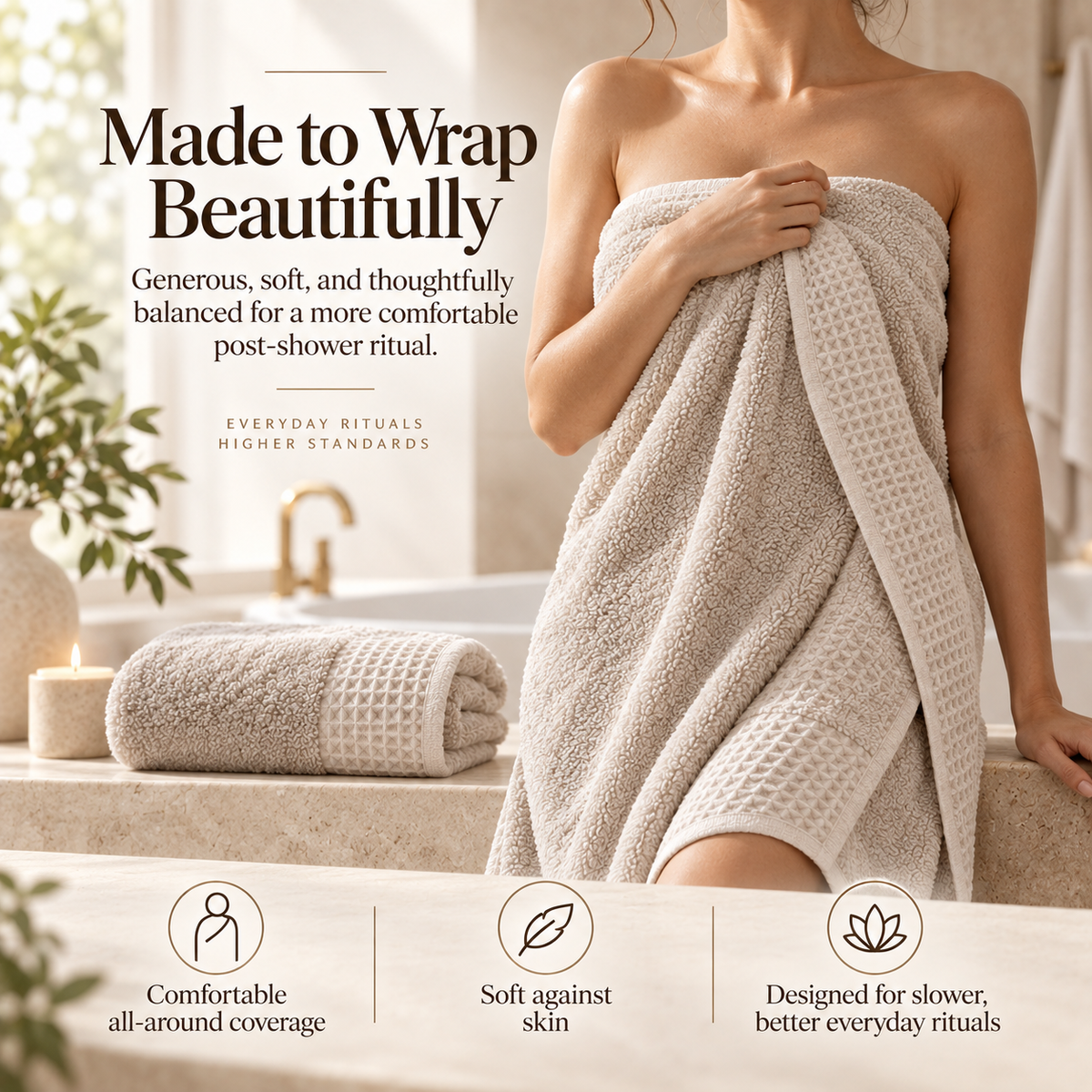 Weavlixa ™ Contour-Weave Bath Towel