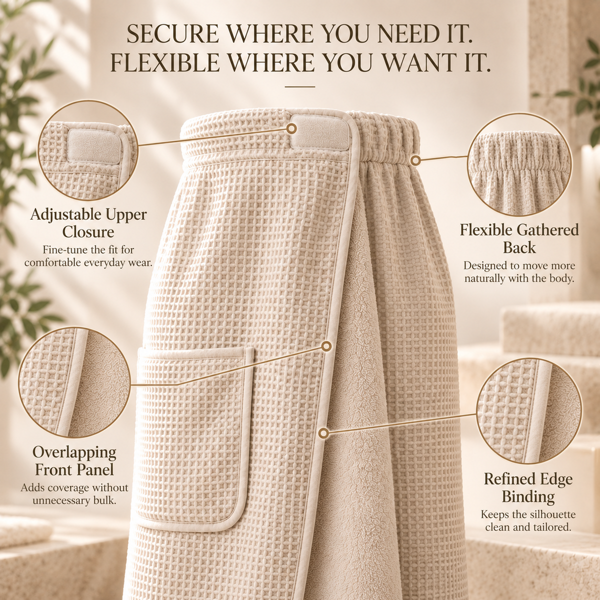 Weavlixa ™ Spa Wrap with Detachable Hair Towel