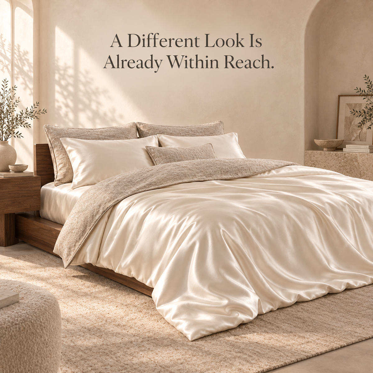 Weavlixa ™ Silk–Linen Reversible Sleep Set