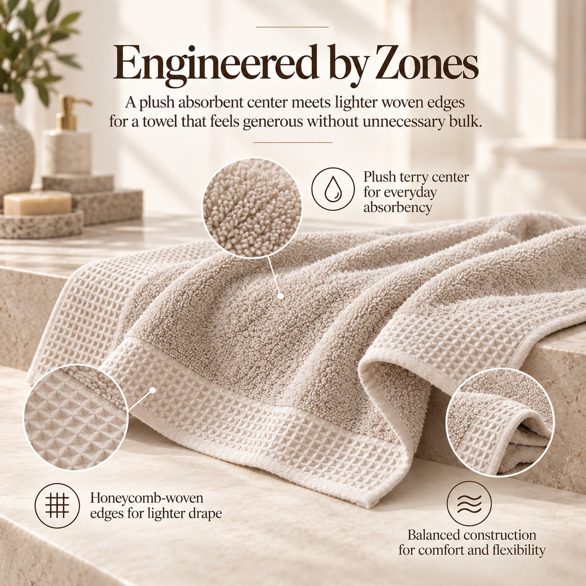 Weavlixa ™ Contour-Weave Bath Towel