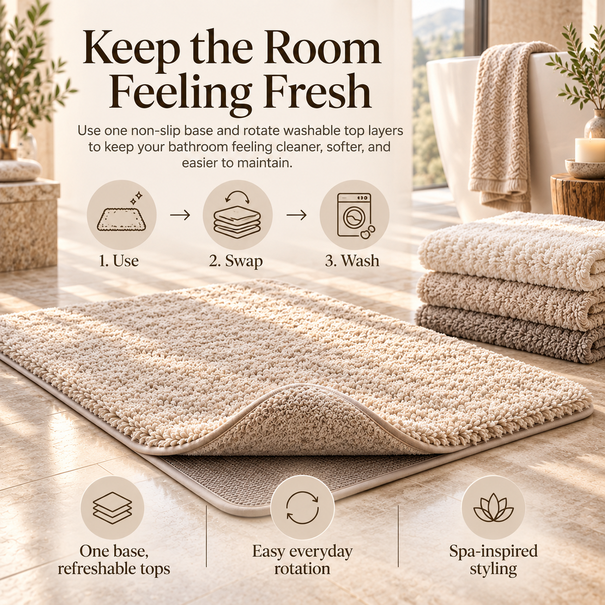 Weavlixa™ Replaceable-Top Spa Bath Mat
