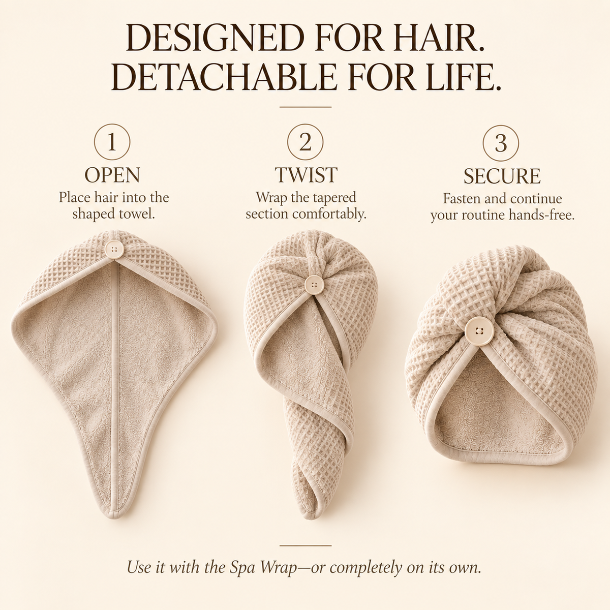 Weavlixa ™ Spa Wrap with Detachable Hair Towel