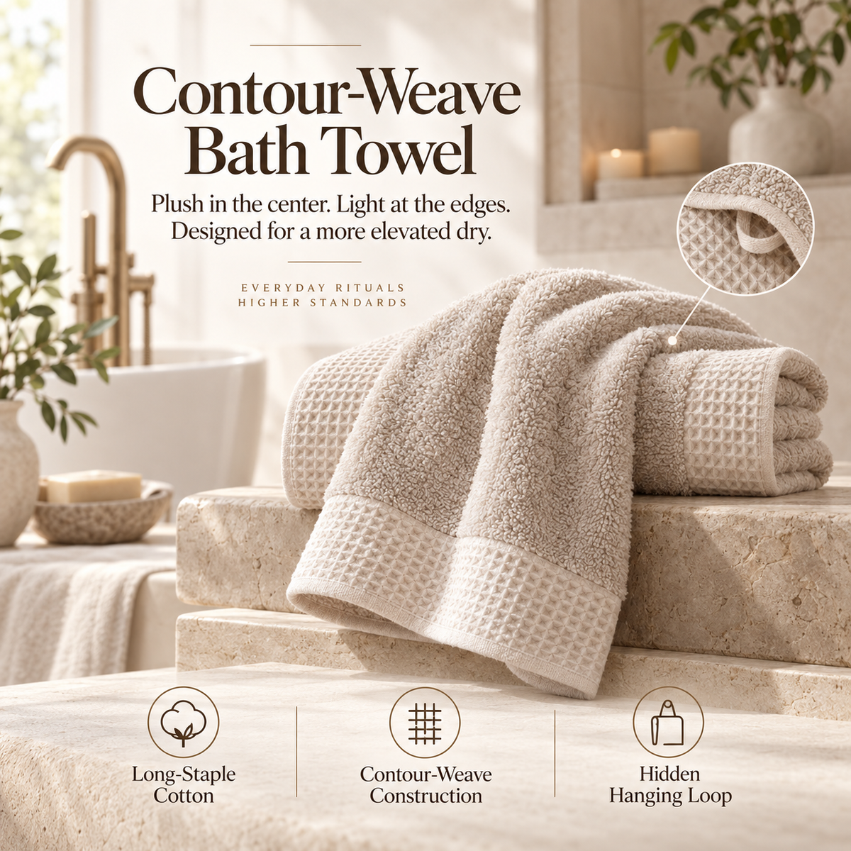 Weavlixa ™ Contour-Weave Bath Towel