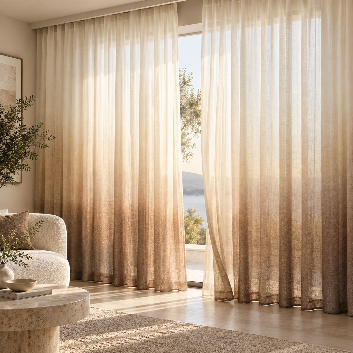 Weavlixa™ Ombré Light-Filtering Linen Sheers