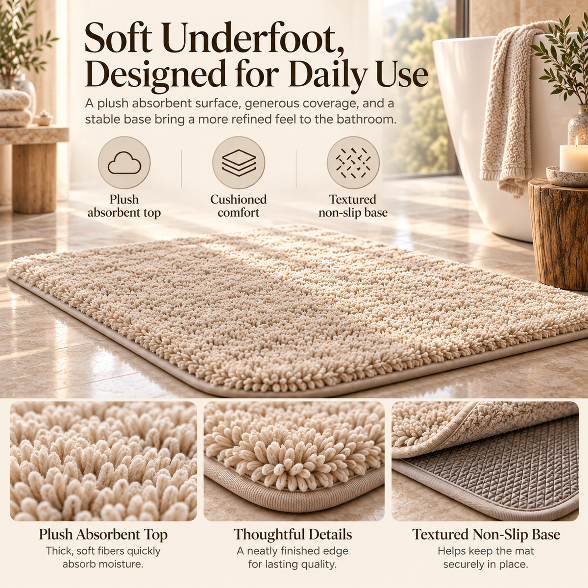 Weavlixa™ Replaceable-Top Spa Bath Mat
