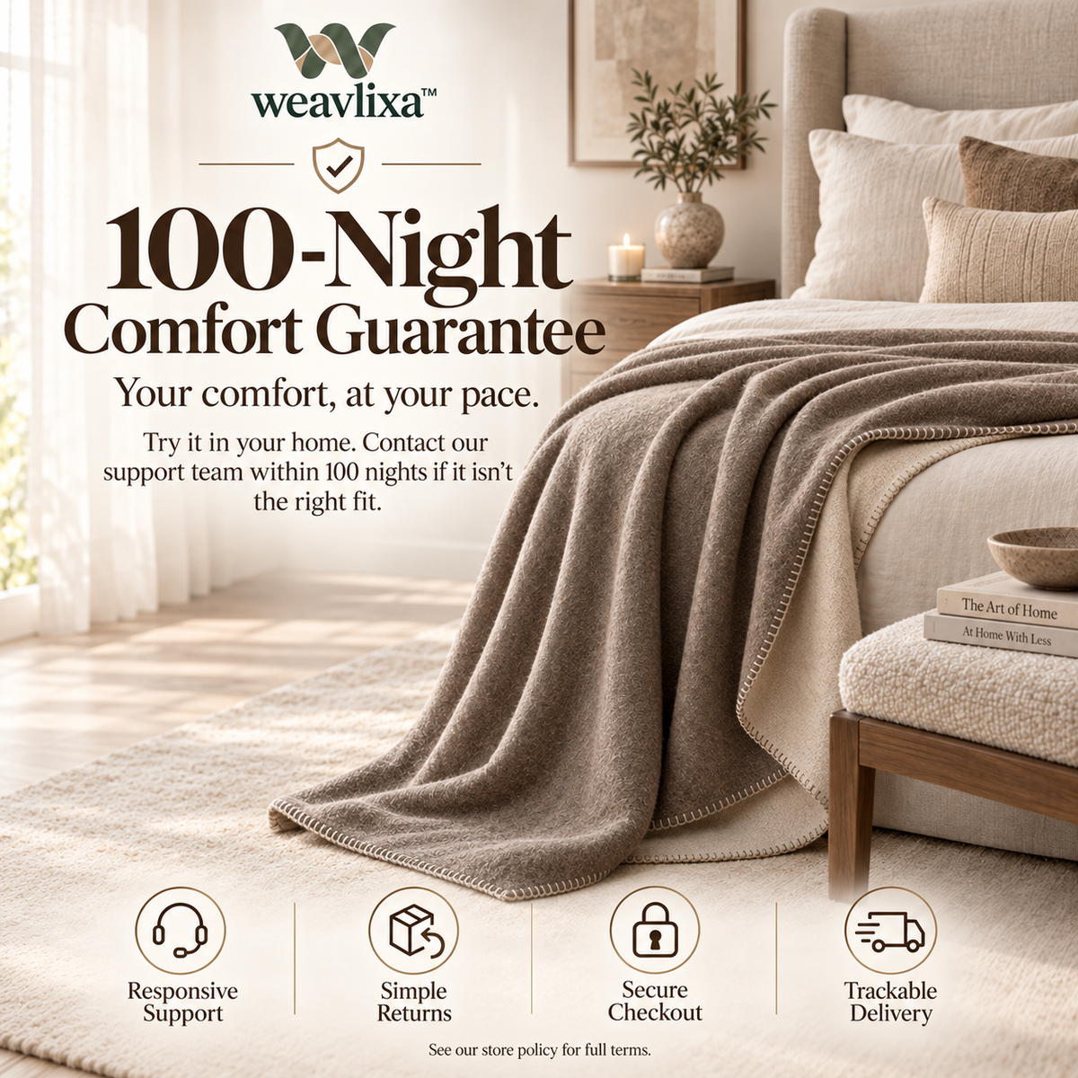 Weavlixa ™ Adjustable-Drape Cashmere Blend Throw