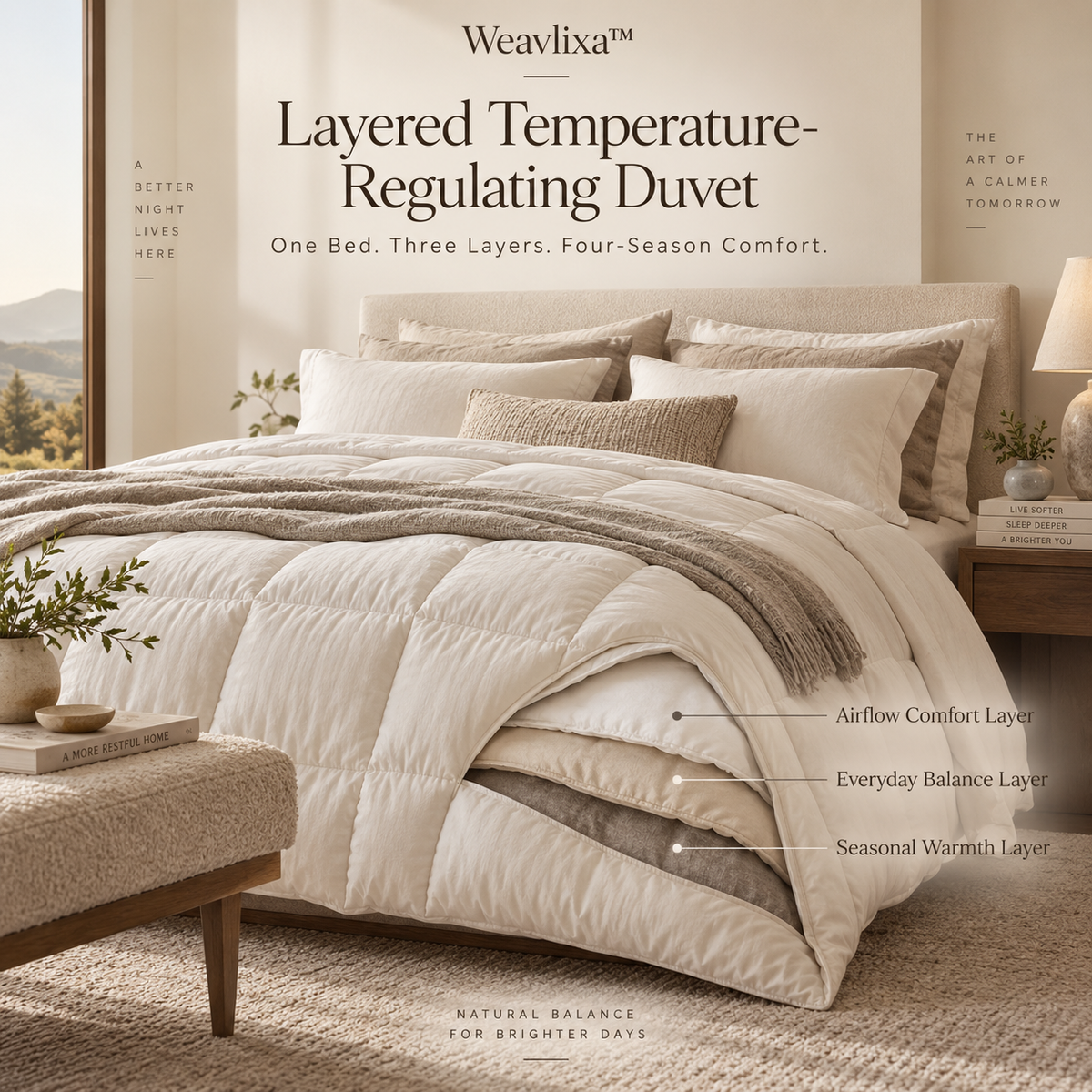 Weavlixa™ Layered Temperature-Regulating Duvet One Bed.