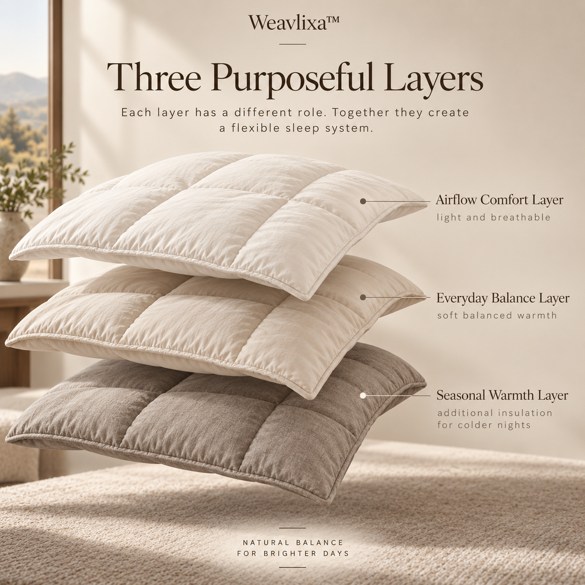 Weavlixa™ Layered Temperature-Regulating Duvet One Bed.