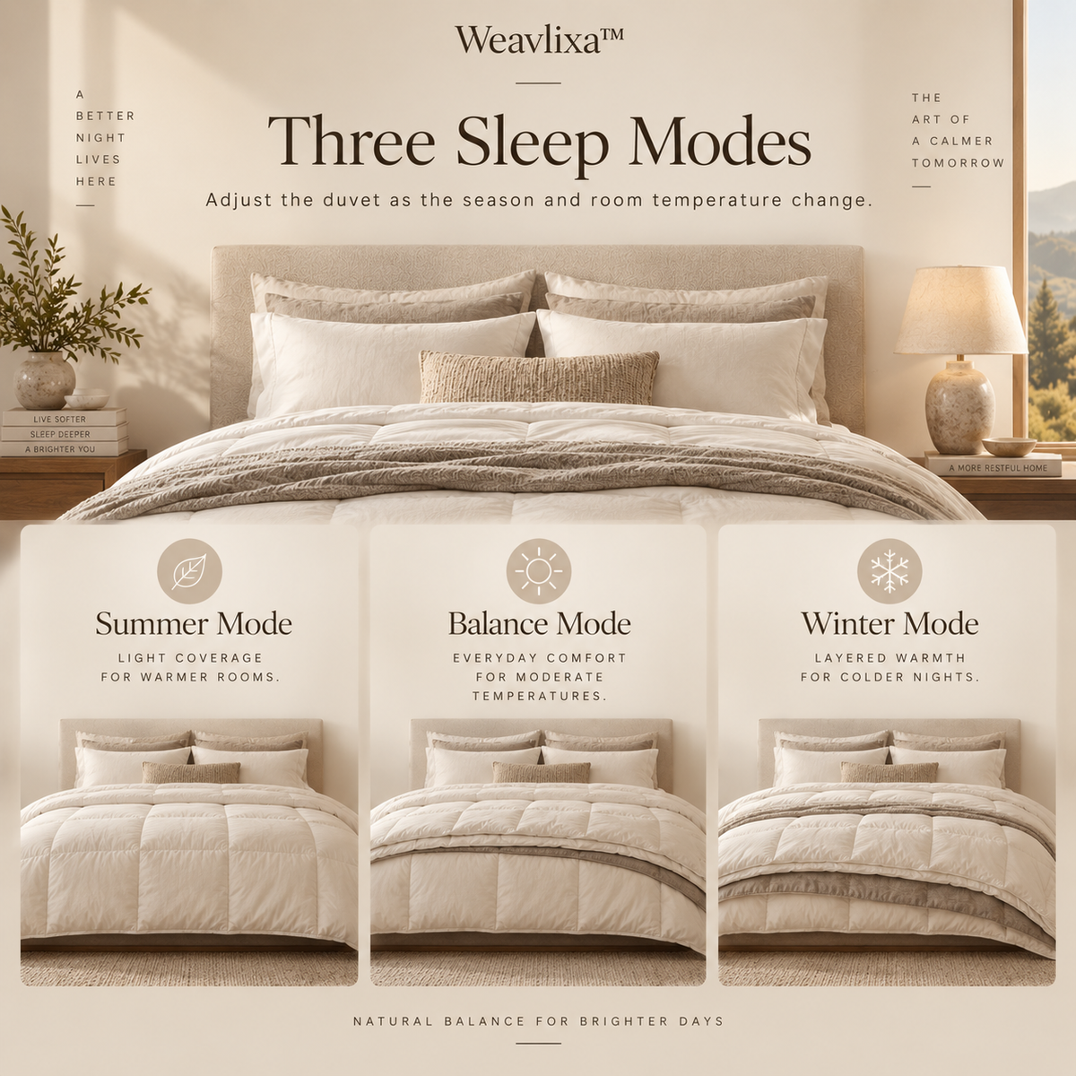 Weavlixa™ Layered Temperature-Regulating Duvet One Bed.