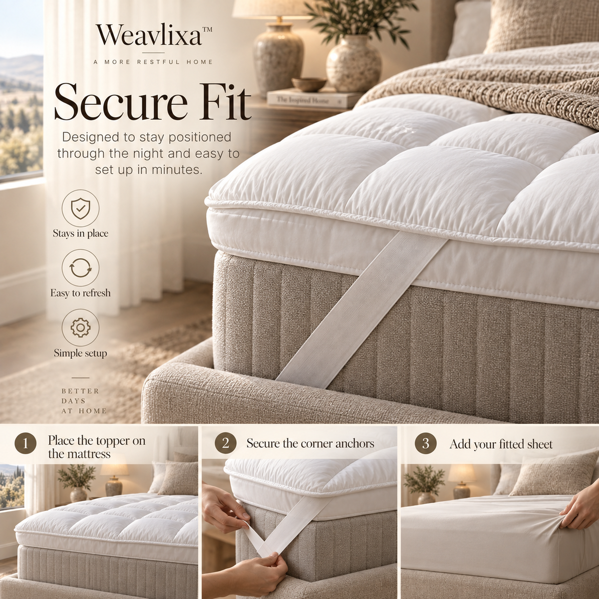 Weavlixa™ Hotel Cloud Mattress Topper