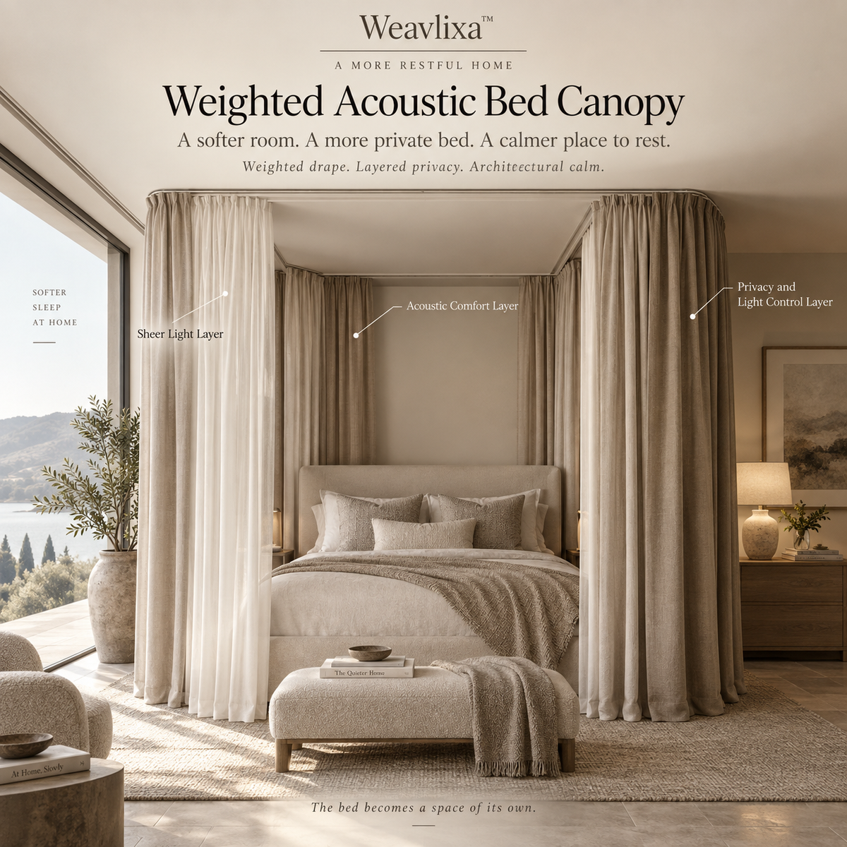 WEAVLIXA™ Weighted Acoustic Bed Canopy