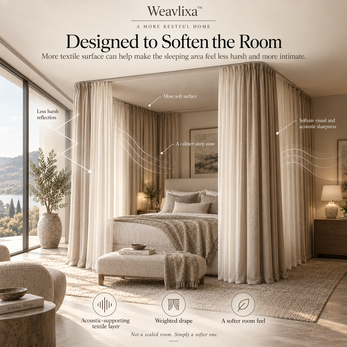 WEAVLIXA™ Weighted Acoustic Bed Canopy