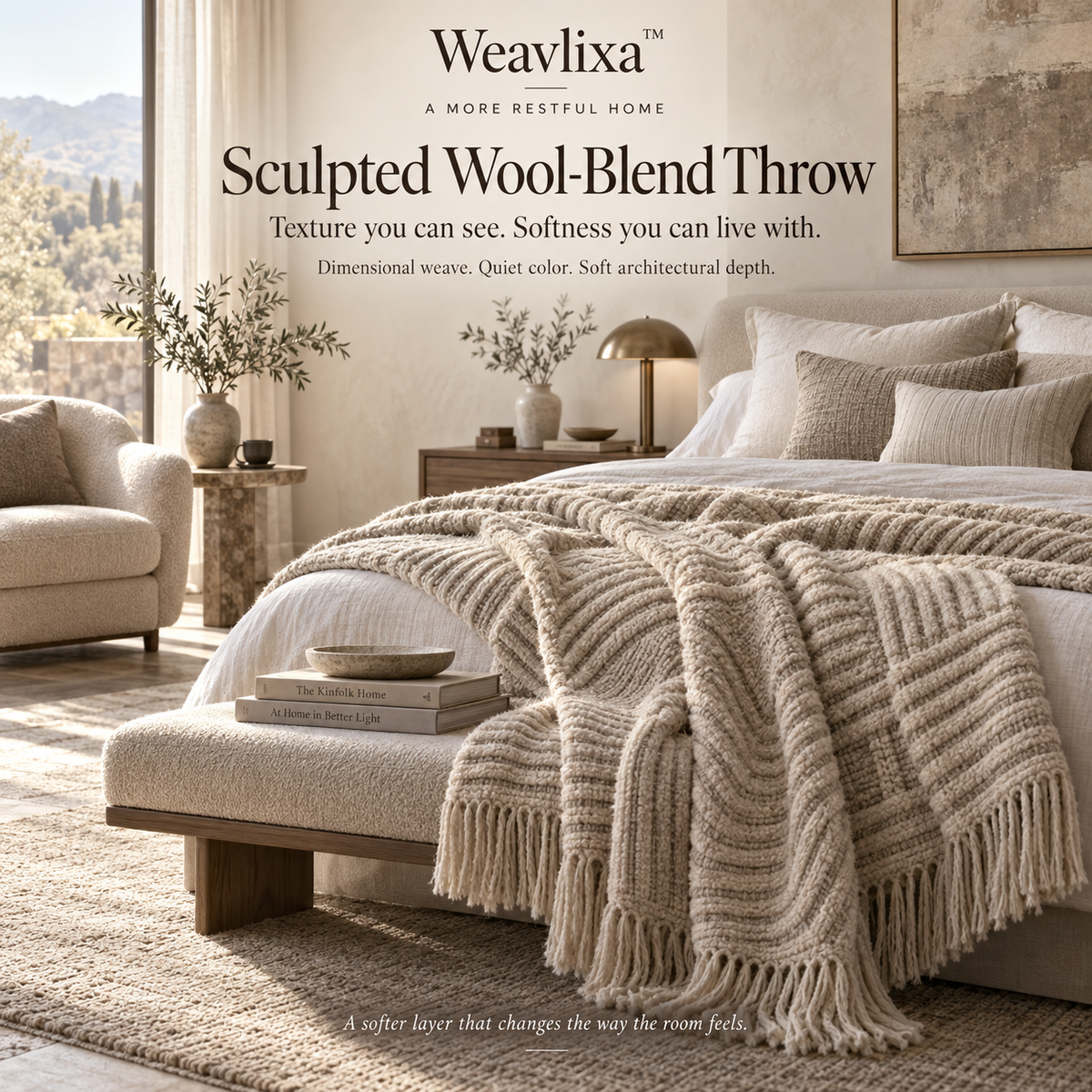 Weavlixa™ Sculpted Wool-Blend Throw