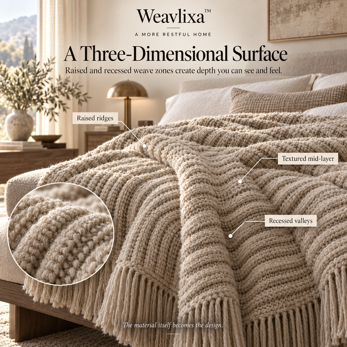 Weavlixa™ Sculpted Wool-Blend Throw