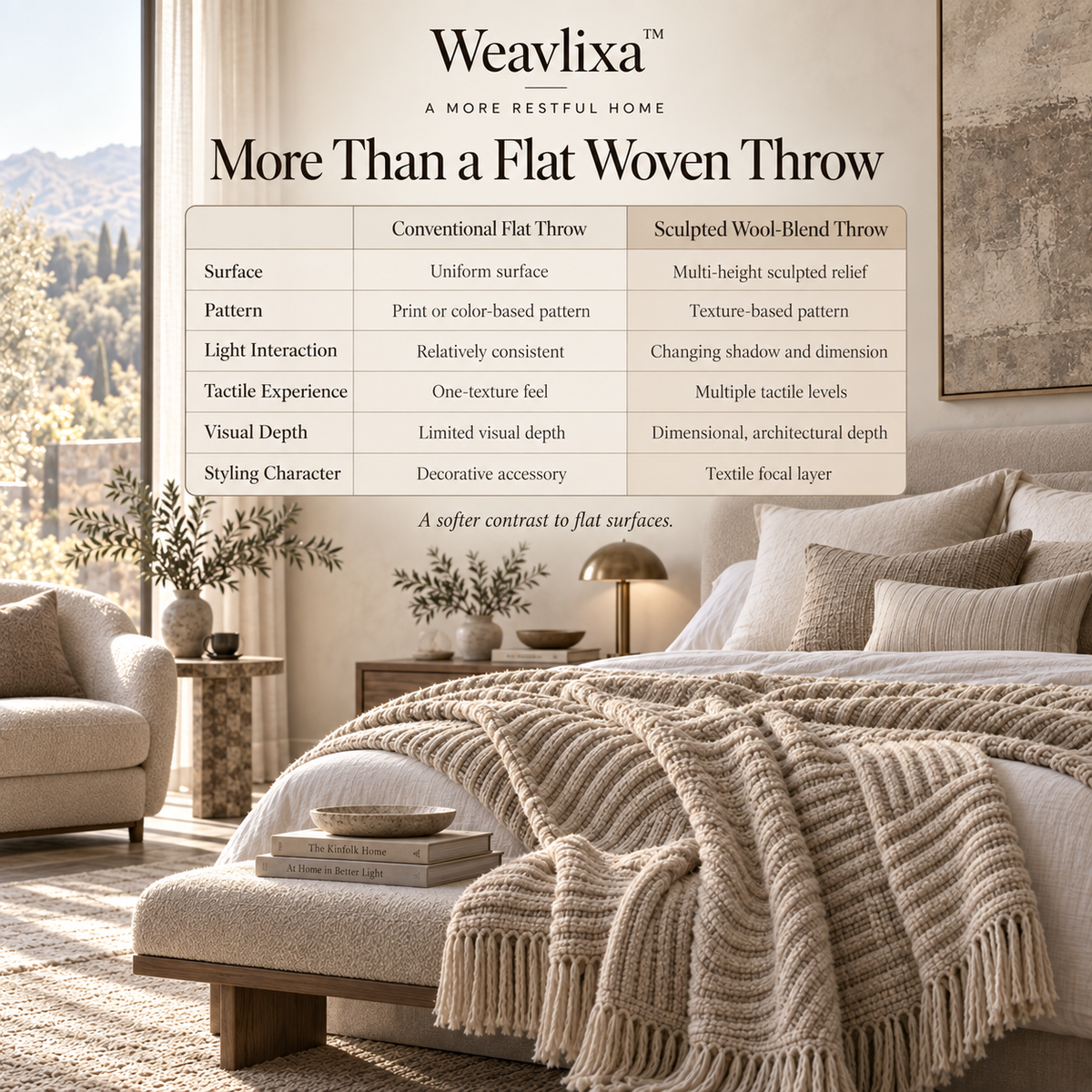 Weavlixa™ Sculpted Wool-Blend Throw