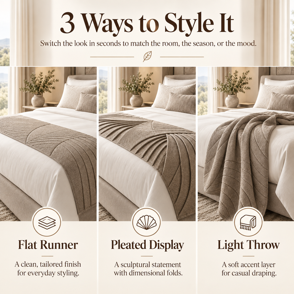 Weavlixa ™ Convertible Sculptural Bed Runner