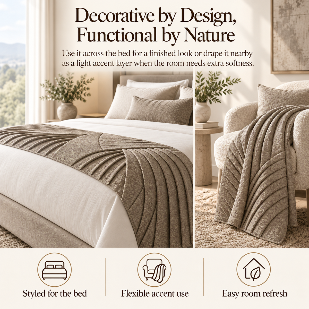 Weavlixa ™ Convertible Sculptural Bed Runner