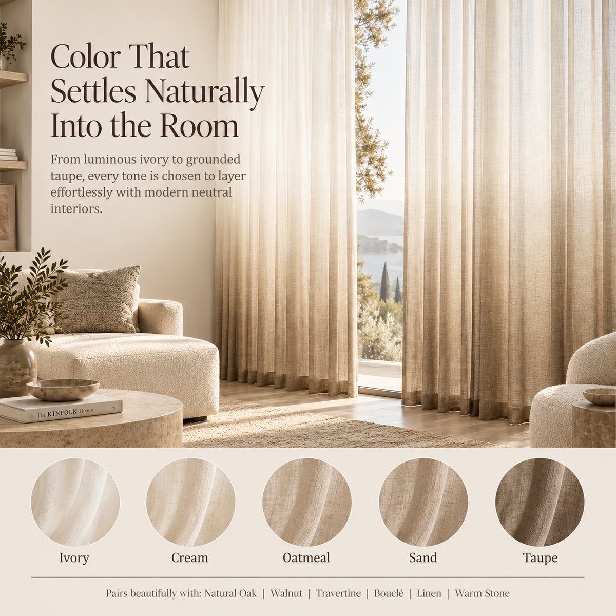 Weavlixa™ Ombré Light-Filtering Linen Sheers